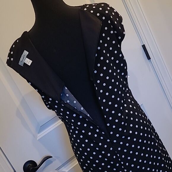 Dressbarn  sz 16 dress black with white polka-dots - Picture 5 of 14